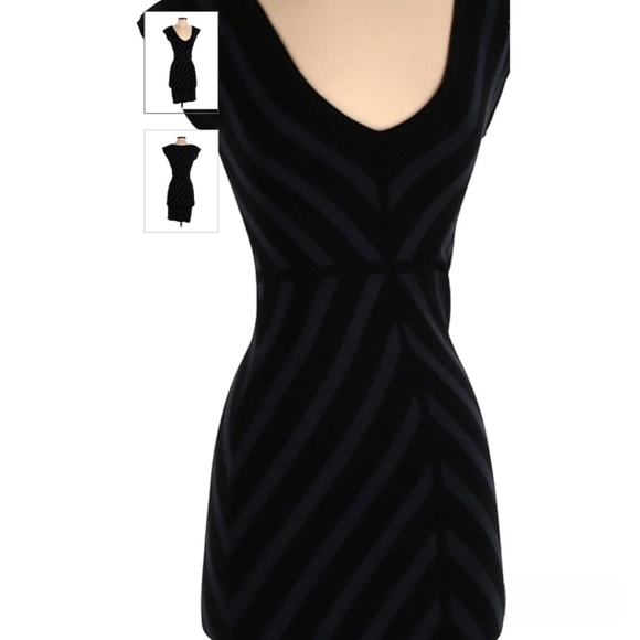 Max Studio Black Chevron Wrap Dress - Size S - Picture 4 of 9